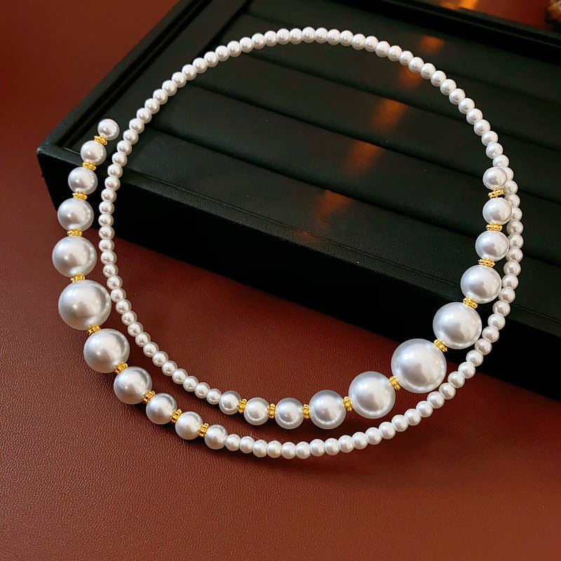 Irregular Cross Pearl Choker – French Light Luxury Fashion Necklace for Women
