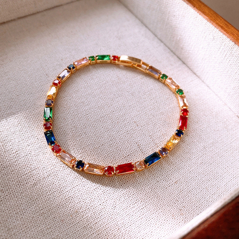 Vintage Geometric Zircon Bracelet Series – Minimalist Chic Elegance