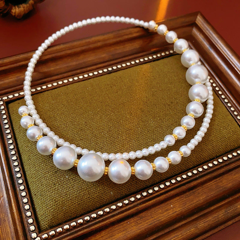 Irregular Cross Pearl Choker – French Light Luxury Fashion Necklace for Women