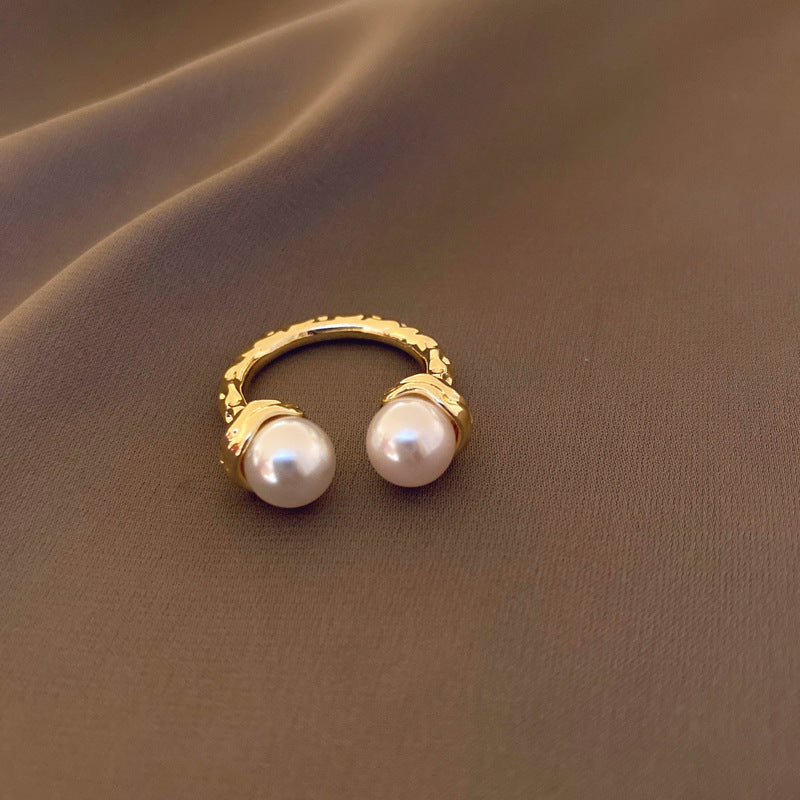 Baroque Pearl Tulip Open Ring – Korean Sweet Chic Series
