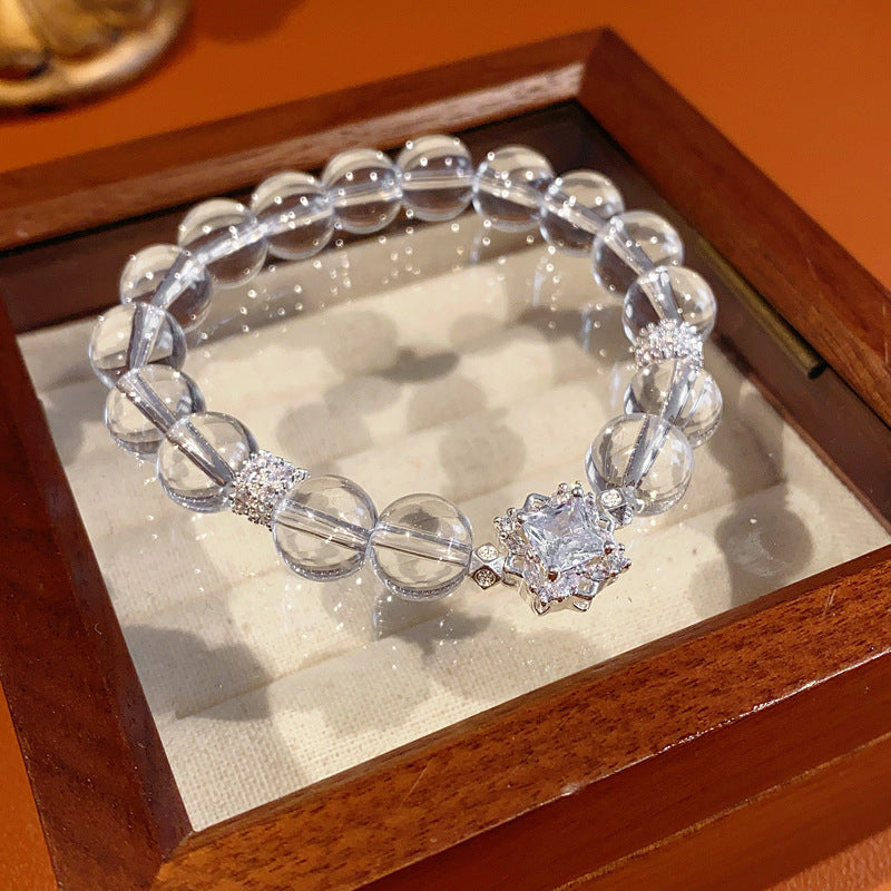 Oriental Crystal Bead Bracelet Series – Natural White & Yellow Gemstones, Retro Chic Elegance