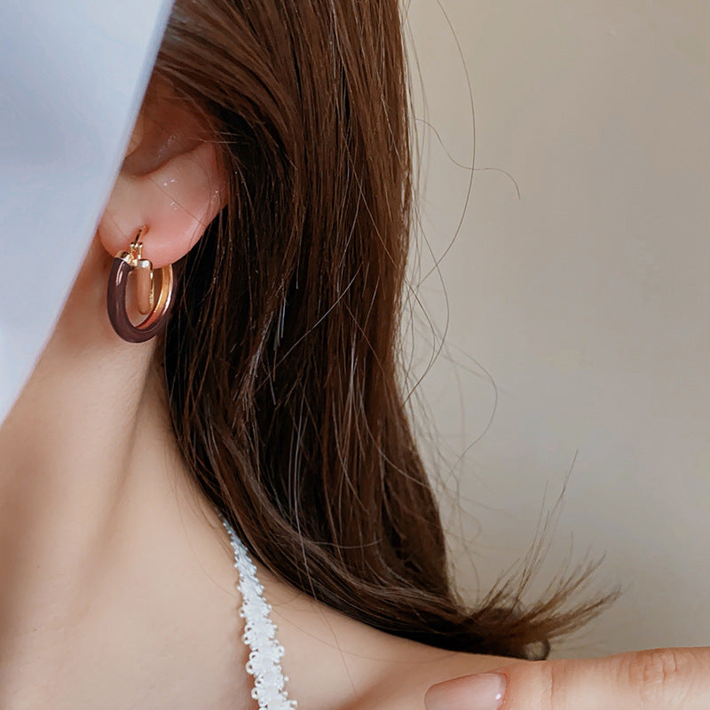 Gilded Mosaic Drop Earrings – Mocha Ivory