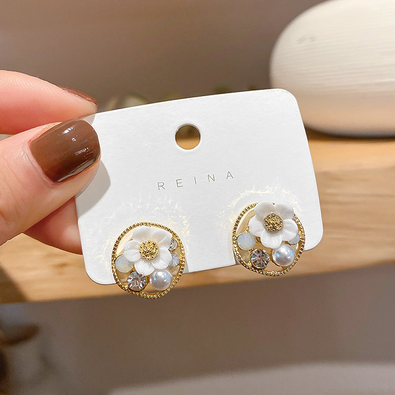 Camellia & Bow Earring Collection – Chic Light Luxury Retro Series