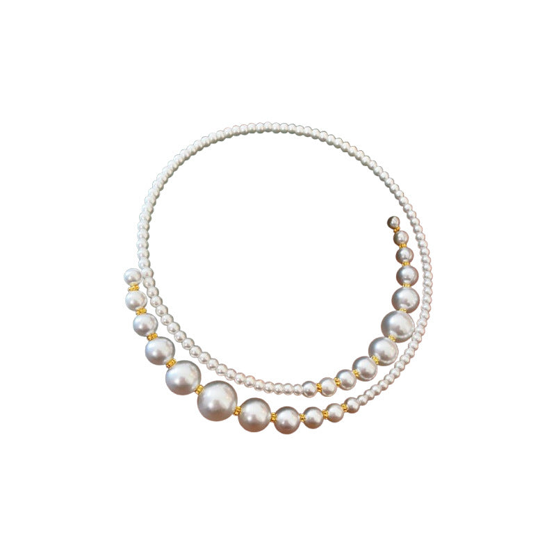Glazenya Irregular Cross Pearl Choker — close-up of cross motif and pearls