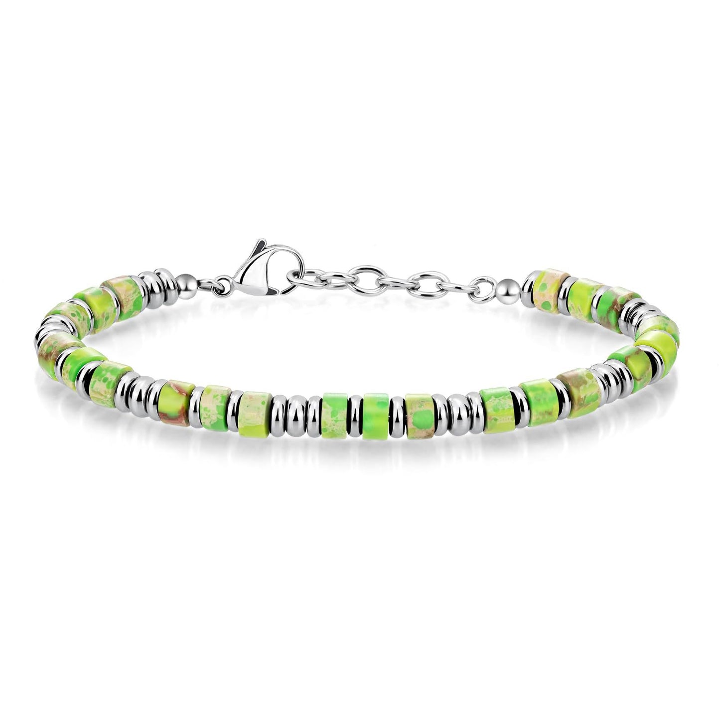 Boho Drift · Natural Stone Disc Chain Bracelets