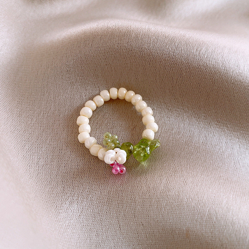 Baroque Pearl Tulip Open Ring – Korean Sweet Chic Series