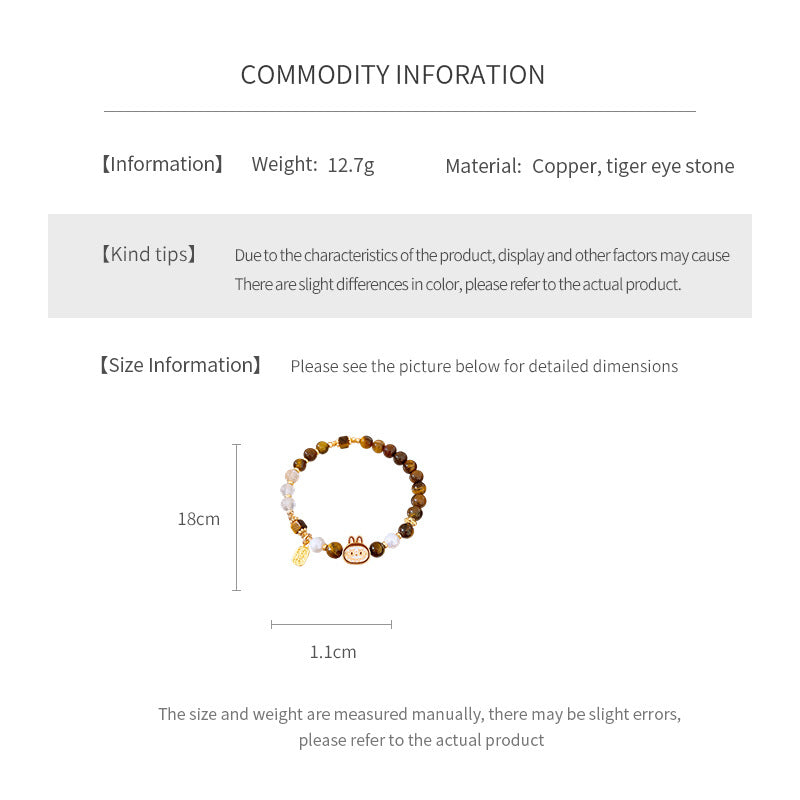 Tiger Eye Beaded Stretch Bracelet – Handmade Vintage Chic