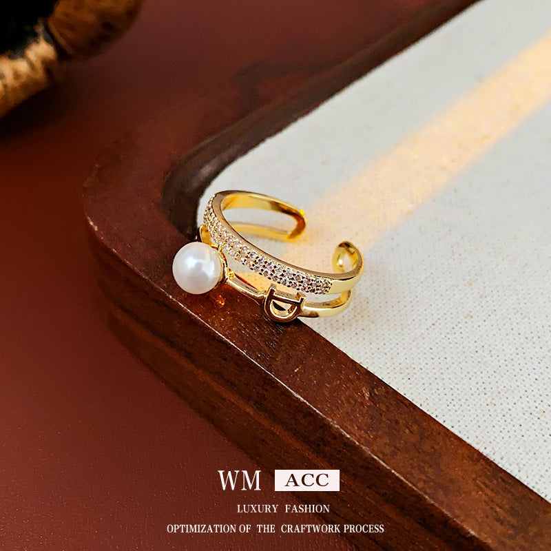 Baroque Pearl Tulip Open Ring – Korean Sweet Chic Series