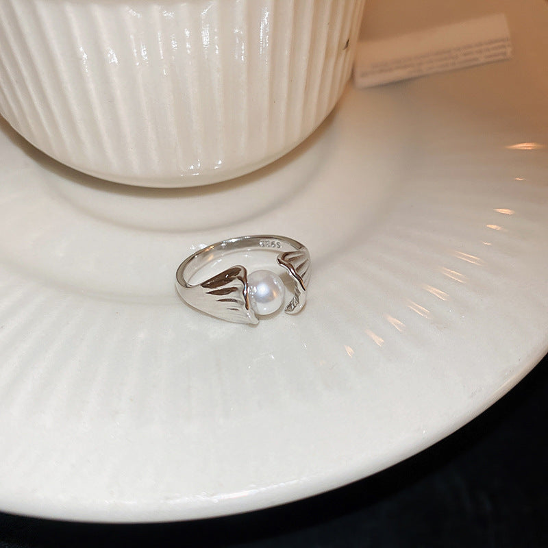Baroque Pearl Tulip Open Ring – Korean Sweet Chic Series