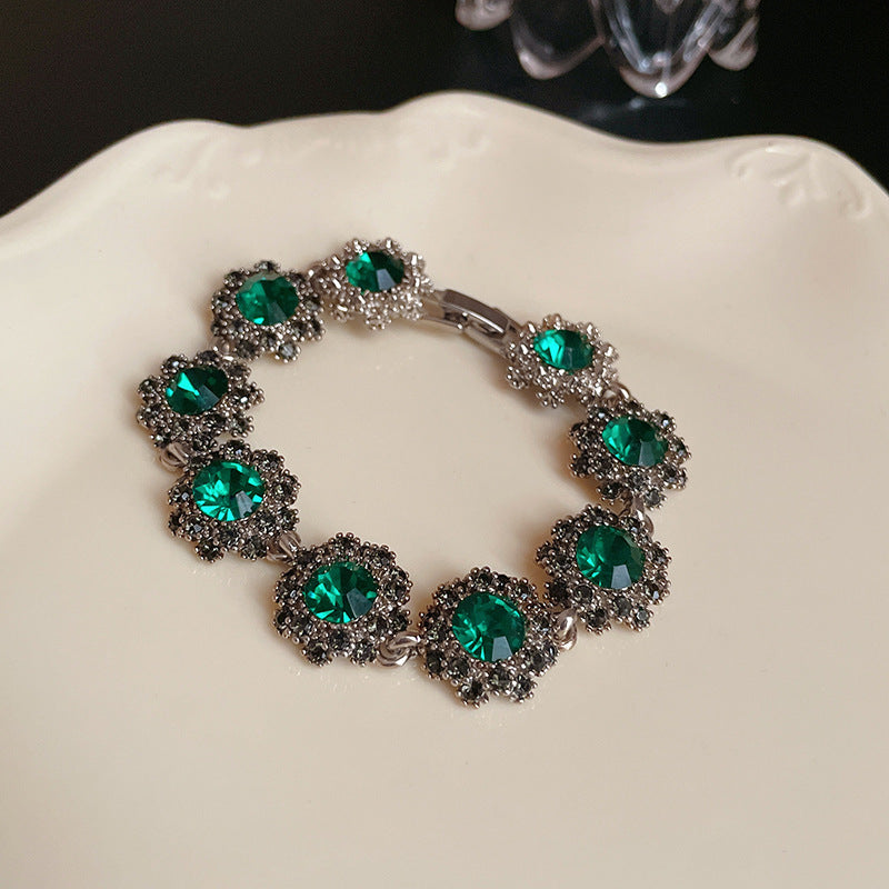 Crystal Bloom Bracelet Series – multiple floral variations displayed