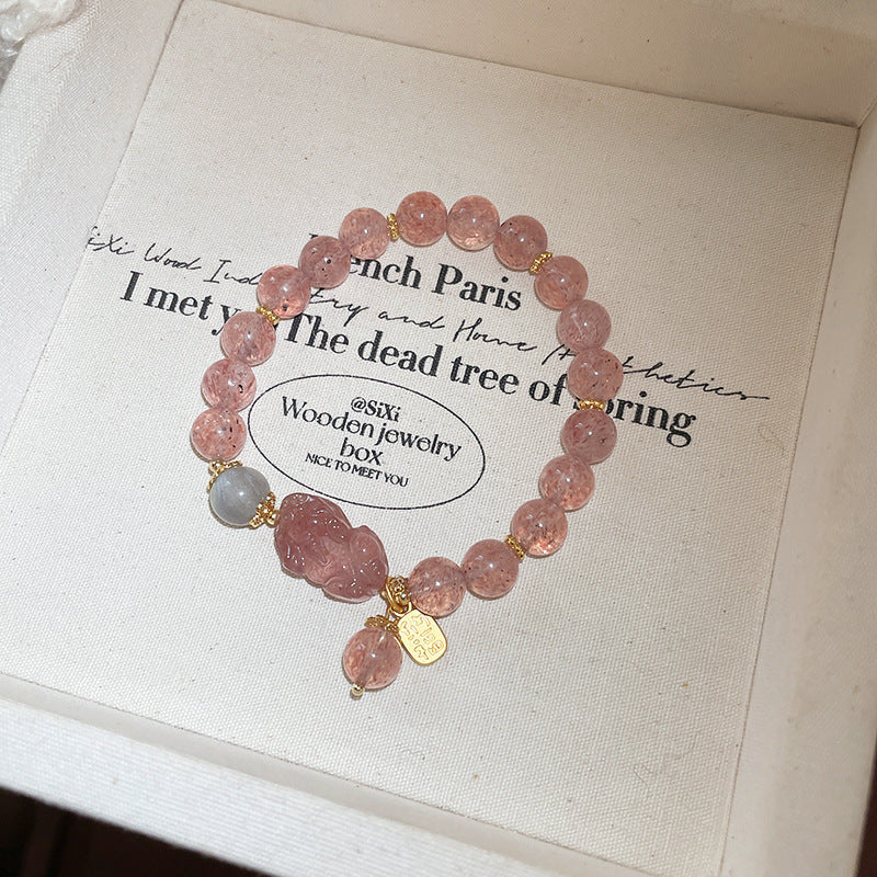 Oriental Crystal Bead Bracelet Series – Natural White & Yellow Gemstones, Retro Chic Elegance