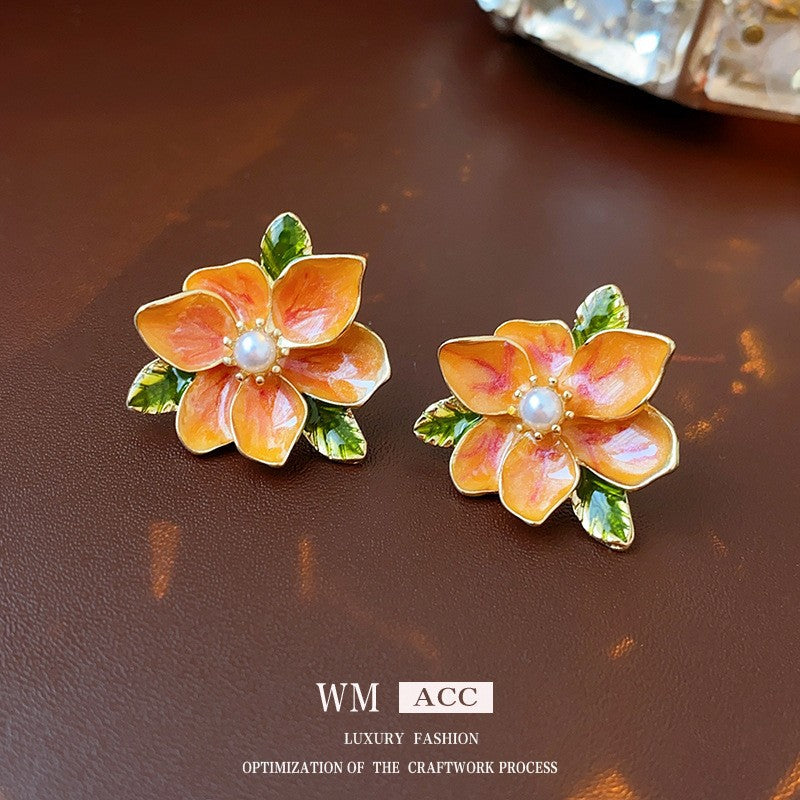 Camellia & Bow Earring Collection – Chic Light Luxury Retro Series
