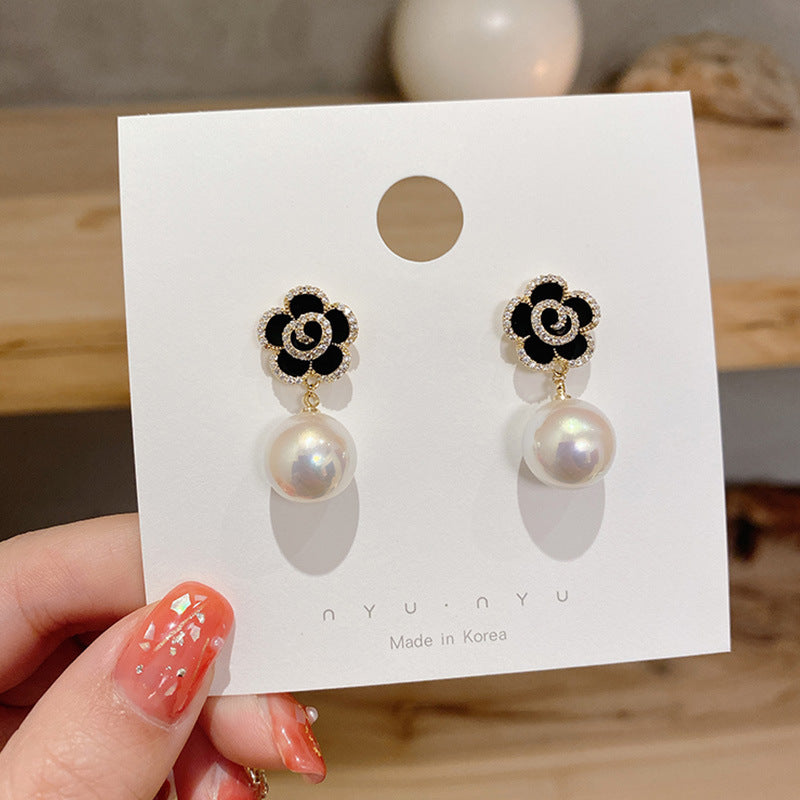 Camellia & Bow Earring Collection – Chic Light Luxury Retro Series