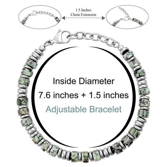 Boho Drift · Natural Stone Disc Chain Bracelets