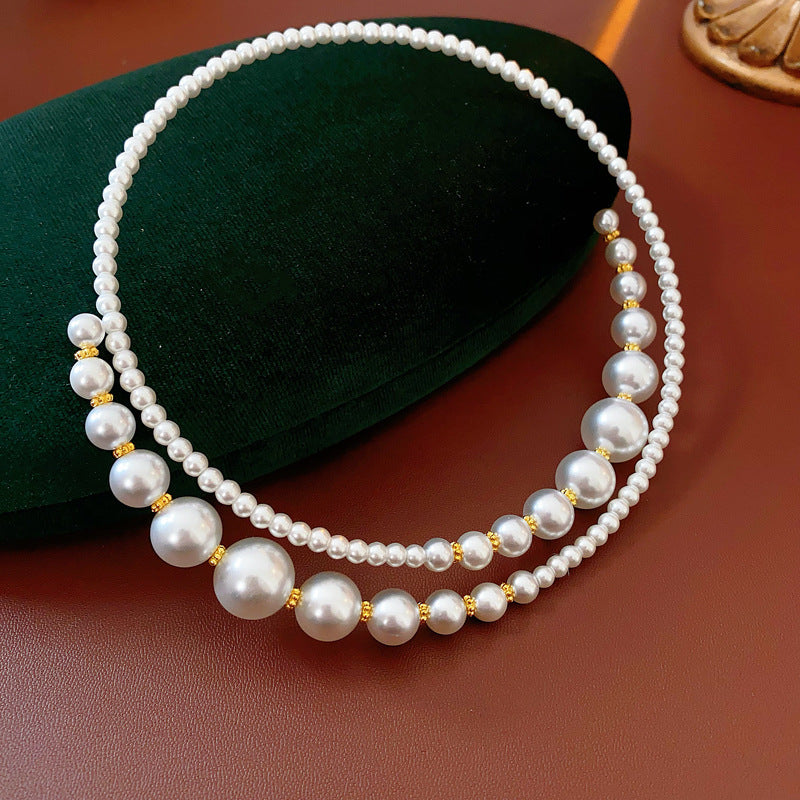 Irregular Cross Pearl Choker – French Light Luxury Fashion Necklace for Women