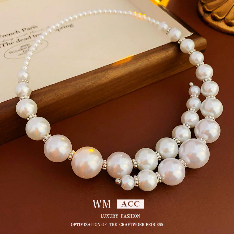 Glazenya Irregular Cross Pearl Choker — close-up of cross motif and pearls