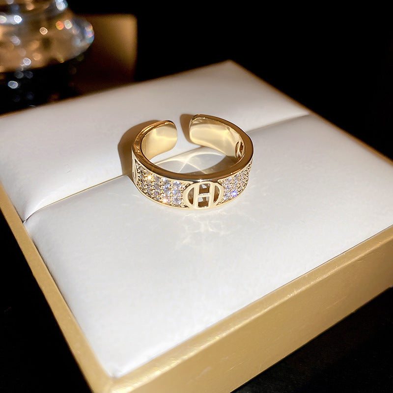 Vintage Open Ring Series – copper adjustable rings with floral, geometric, enamel, and zircon designs in retro chic style