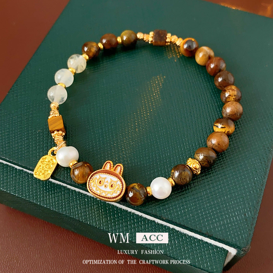 Tiger Eye beaded bracelet in gift box – elegant handmade jewelry for women