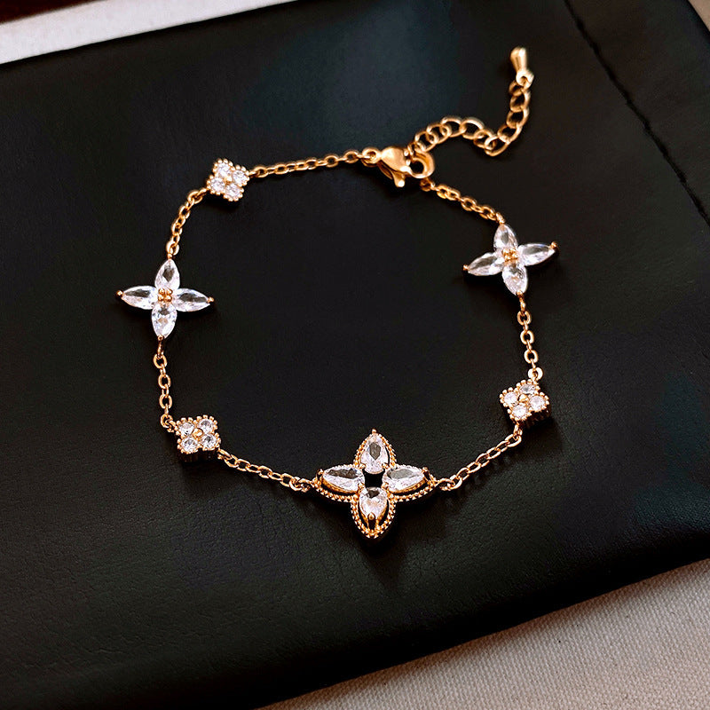 Vintage Geometric Zircon Bracelet Series – multiple variations displayed