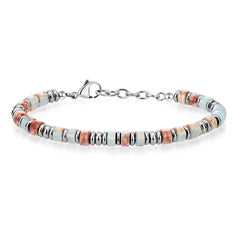 Boho Drift · Natural Stone Disc Chain Bracelets