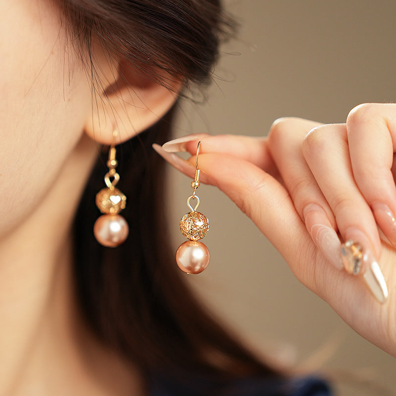 Regal Filigree Pearl Collection – champagne pearl necklace, bracelet, and earrings set by Glazenya