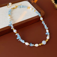 Baroque freshwater pearl colorful bead necklace and bracelet set – light luxury elegant women’s jewelry