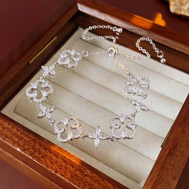 Vintage Geometric Zircon Bracelet Series – Minimalist Chic Elegance