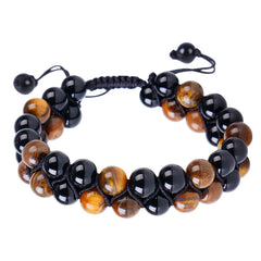 MagnetAura Duo · Tiger Eye & Agate Power Bracelet