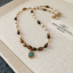 Sun Pendant Beaded Necklace Collection – Titanium Steel & Natural Stone Designs