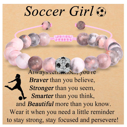 Goal Getter · Pink Zebra Jasper Soccer Bracelet