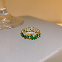 Baroque Pearl Tulip Open Ring with golden tulip flower design – Korean sweet chic adjustable jewelry
