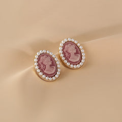 Vintage Pearl Stud Earrings Series with silver pins and baroque pearl courtly chic designs – light luxury retro jewelry

