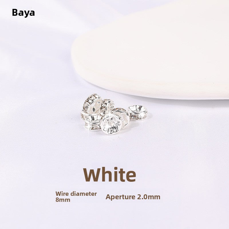 925 Silver Running Rings & Rhinestone Rondelle Spacers