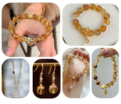 Aura Spire · Yellow Tower Quartz Rounds (4–12mm)