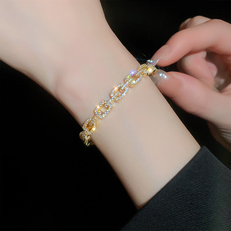 Vintage Geometric Zircon Bracelet Series – Minimalist Chic Elegance