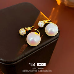 Vintage Pearl Stud Earrings Series – Courtly Chic Light Luxury