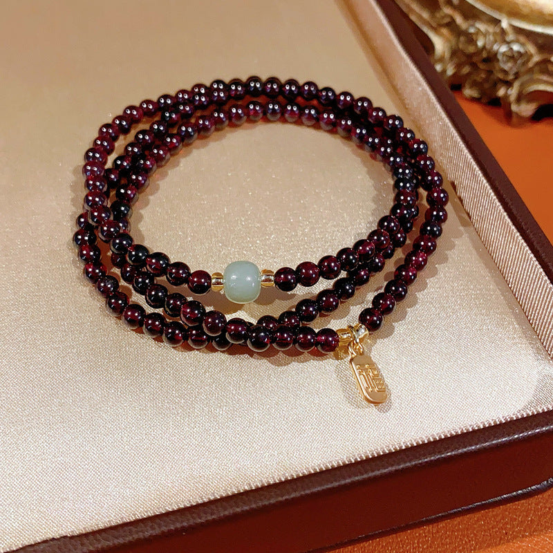 Oriental Crystal Bead Bracelet Series – Natural White & Yellow Gemstones, Retro Chic Elegance