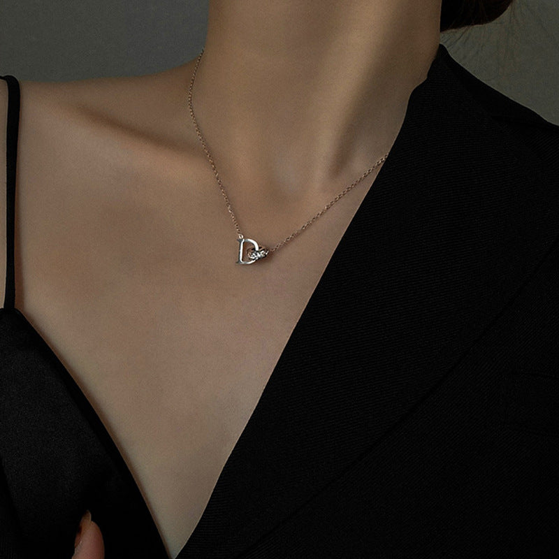 Versatile Minimalist Titanium Steel Pearl Pendant Necklace