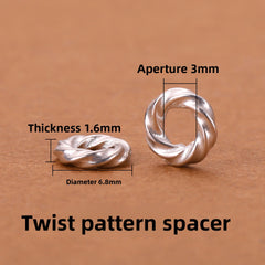 925 Silver Running Rings & Rhinestone Rondelle Spacers