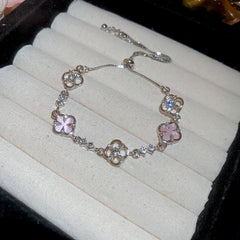 Crystal Bloom Bracelet Series – multiple floral variations displayed