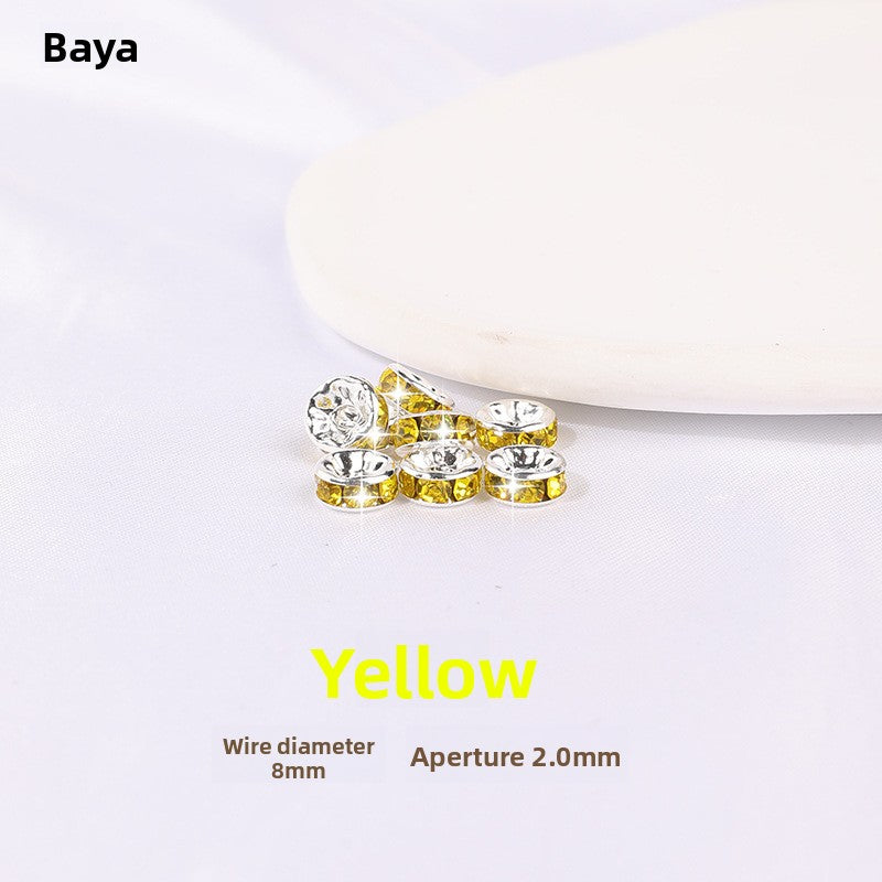 925 Silver Running Rings & Rhinestone Rondelle Spacers