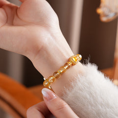 Sunlit Heart Gem Bracelet with golden crystal beads and heart-shaped zircon charm – Glazenya