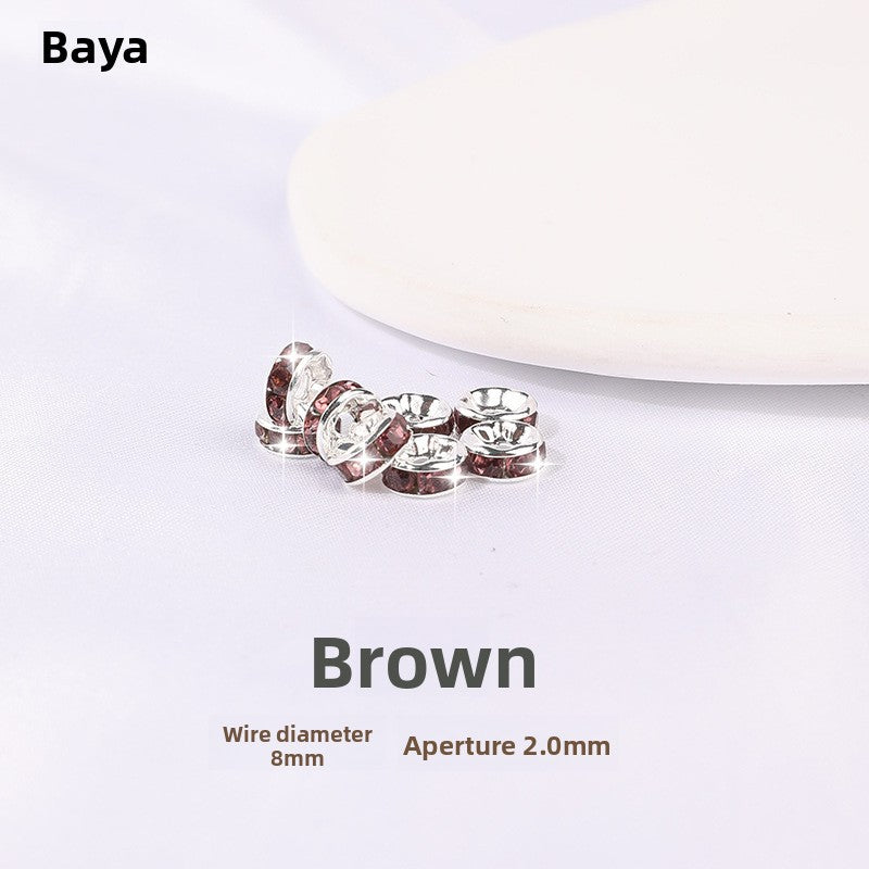 925 Silver Running Rings & Rhinestone Rondelle Spacers