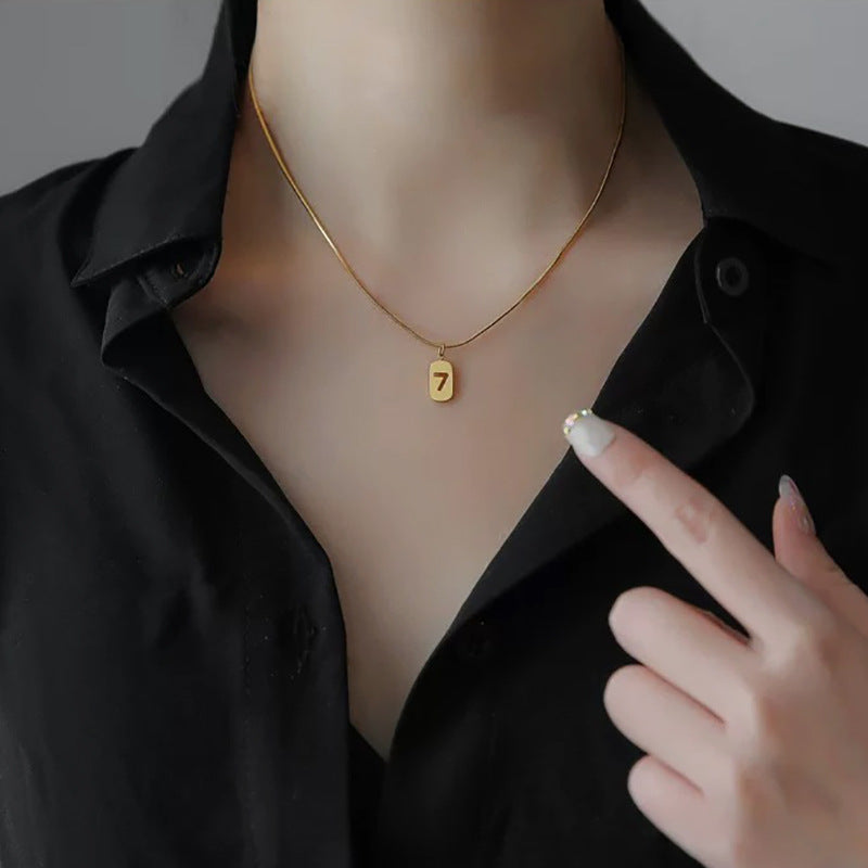 Versatile Minimalist Titanium Steel Pearl Pendant Necklace