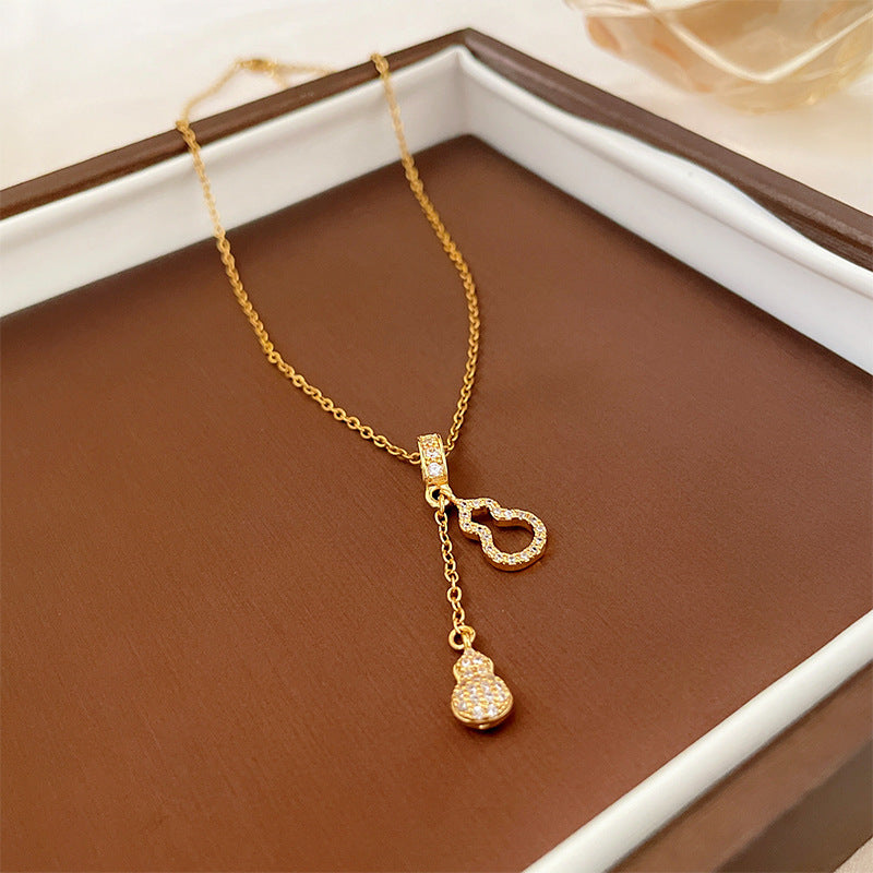 Versatile Minimalist Titanium Steel Pearl Pendant Necklace