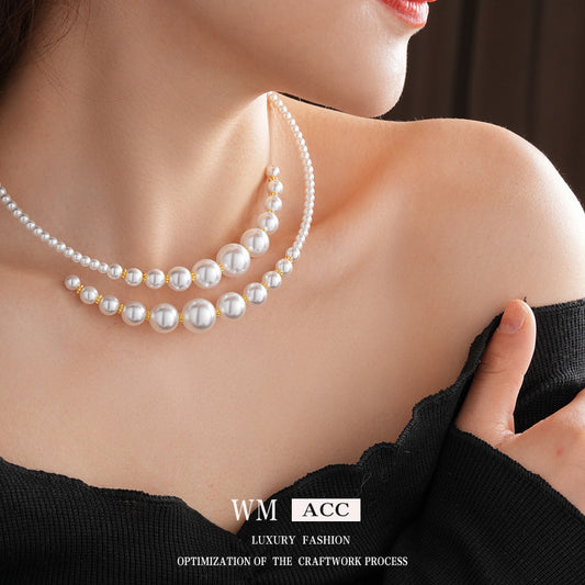 Glazenya Irregular Cross Pearl Choker — close-up of cross motif and pearls