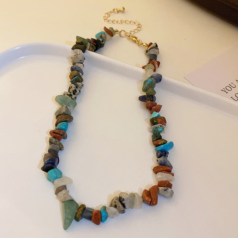 Baroque freshwater pearl colorful bead necklace and bracelet set – light luxury elegant women’s jewelry