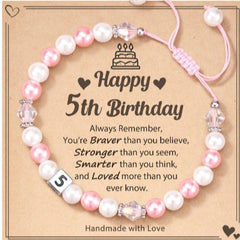 Milestone Birthday Bracelet for Girls (1st–8th)