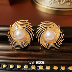 Vintage Pearl Stud Earrings Series – Courtly Chic Light Luxury