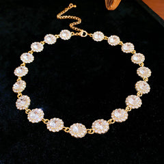 Gothic revival vintage necklace – exaggerated European light luxury statement jewelry with rhinestone and alloy designs